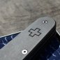 Preview: TITAN - oldcross glatt dark wash geschraubt - oc - fertigmontiertes Taschenmesser - Titan Grade 5  (Ti 6AI 4V) - 91mm