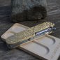 Mobile Preview: BRASS - leaf - scales or mounted pocket knife - 91mm
