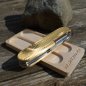 Mobile Preview: BRASS - wood - wooden structure - scales or mounted pocket knife - 91mm