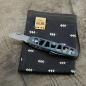 Preview: Li.JU MOD - SKELETON - SLIM ELECTRICIAN-X - anodisiert, stonewashed - Titan Grade 5 (Ti 6AI 4V) - 93mm