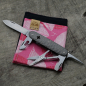 Preview: TITAN - rockfinish- handmade- dark wash - Griffschalen oder montiertes Taschenmesser - Titan Grade 5  (Ti 6AI 4V)  - 93mm