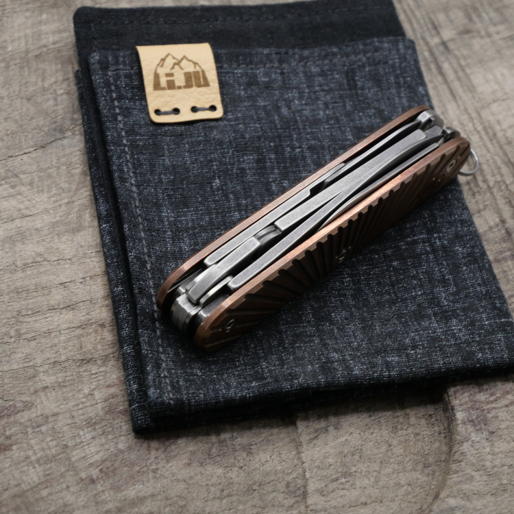 KUPFER - RISING - patiniert - montiertes Taschenmesser - 93mm