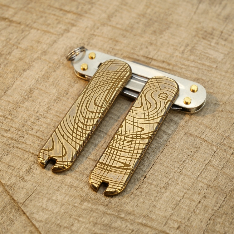MESSING - LINES - Griffschalen oder montiertes Taschenmesser - 58mm
