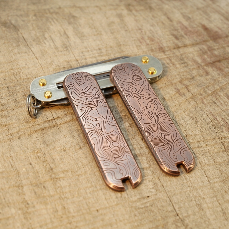 KUPFER - TOPO - Griffschalen oder montiertes Taschenmesser - 58mm
