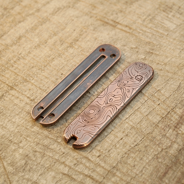 KUPFER - TOPO - Griffschalen oder montiertes Taschenmesser - 58mm