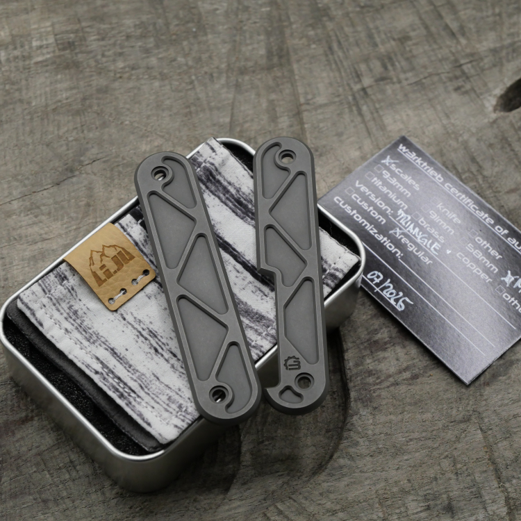 TITAN - triangle dark wash - Griffschalen für MKM Malga - Titan Grade 5 (Ti 6AI 4V)