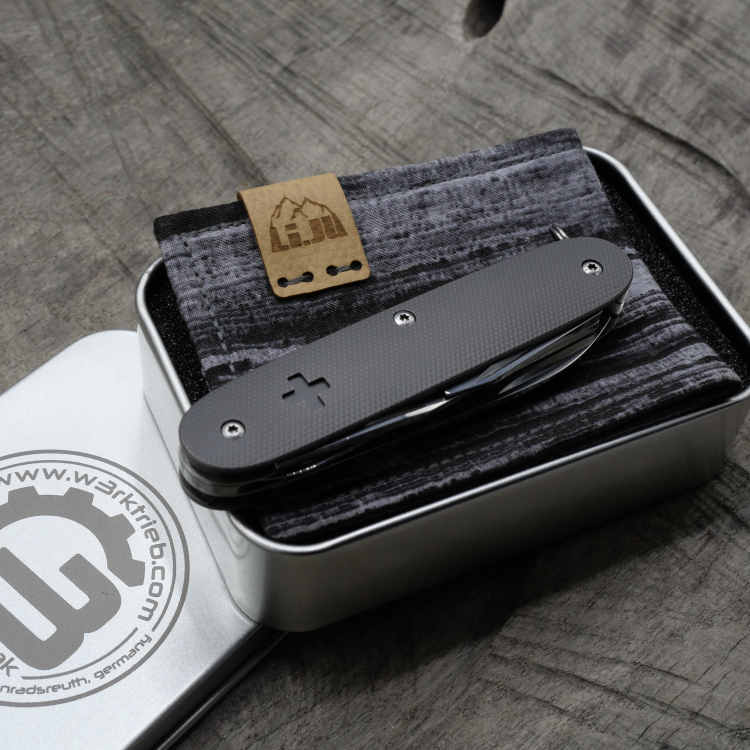 TITAN - contoured diamond zero-nine - dark wash - fertig montiertes Taschenmesser - Titan Grade 5  (Ti 6AI 4V)  - 93mm