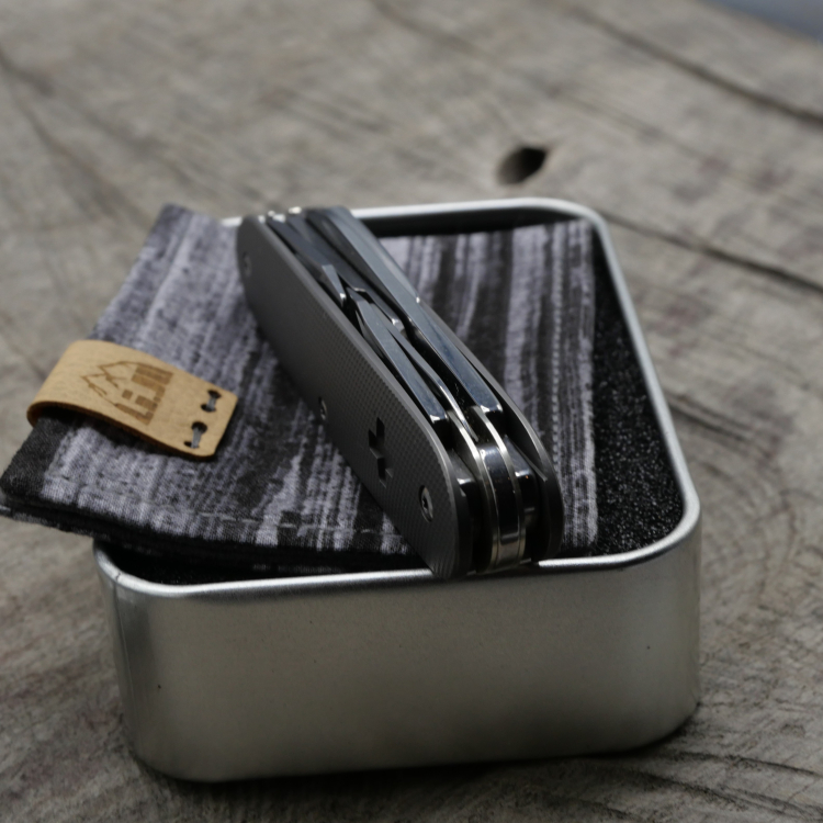 Preview: TITAN - contoured diamond zero-nine - dark wash - fertig montiertes Taschenmesser - Titan Grade 5  (Ti 6AI 4V)  - 93mm