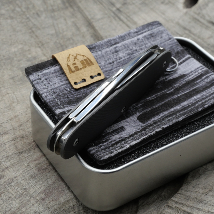 Preview: TITAN - contoured lines zero-nine - dark wash - fertig montiertes Taschenmesser - Titan Grade 5  (Ti 6AI 4V)  - 93mm