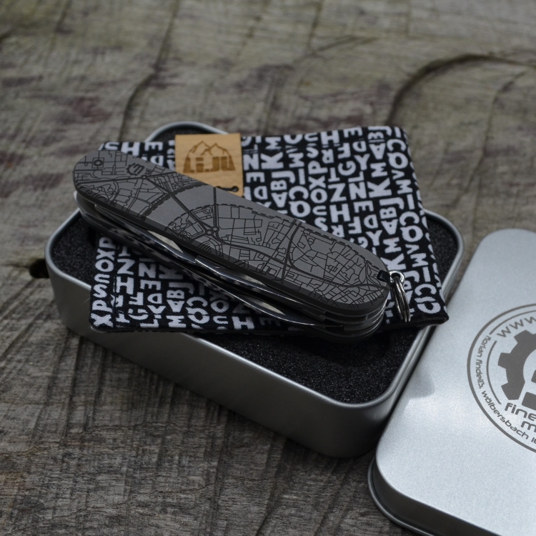 TITAN - MAYBE LONDON dark wash - ti - Griffschalen oder montiertes Taschenmesser - Titan Grade 5  (Ti 6AI 4V) - 91mm