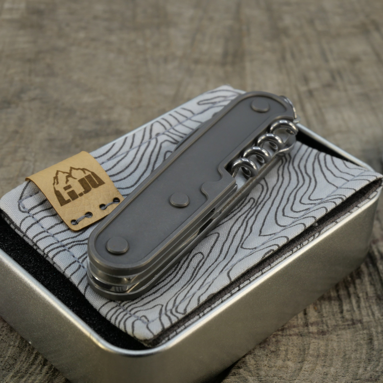 Preview: TITAN - FRAME dark wash - ti - Griffschalen oder montiertes Taschenmesser - Titan Grade 5  (Ti 6AI 4V) - 91mm