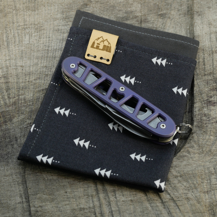 Li.JU MOD - SKELETON - PIONEER-X PLUS Paketöffner - anodisiert, stonewashed - Titan Grade 5 (Ti 6AI 4V) - 93mm