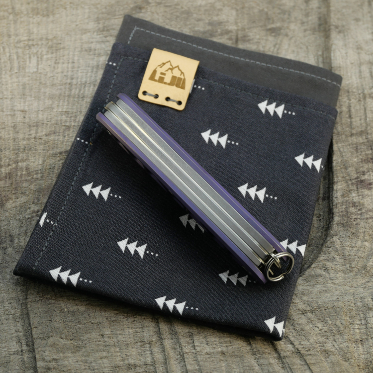 Li.JU MOD - SKELETON - PIONEER-X PLUS Paketöffner - anodisiert, stonewashed - Titan Grade 5 (Ti 6AI 4V) - 93mm