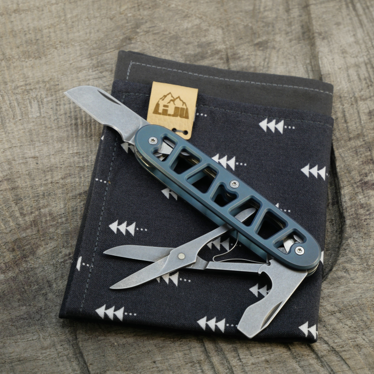 Li.JU MOD - SKELETON - SLIM ELECTRICIAN-X - anodisiert, stonewashed - Titan Grade 5 (Ti 6AI 4V) - 93mm