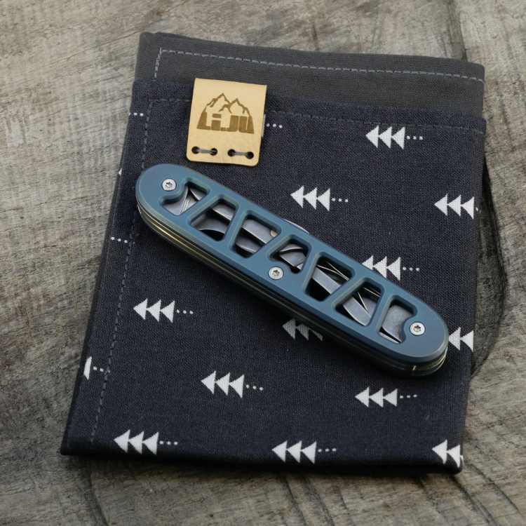 Li.JU MOD - SKELETON - SLIM ELECTRICIAN-X - anodisiert, stonewashed - Titan Grade 5 (Ti 6AI 4V) - 93mm