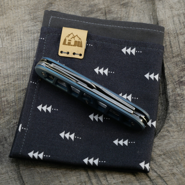 Li.JU MOD - SKELETON - SLIM ELECTRICIAN-X - anodisiert, stonewashed - Titan Grade 5 (Ti 6AI 4V) - 93mm