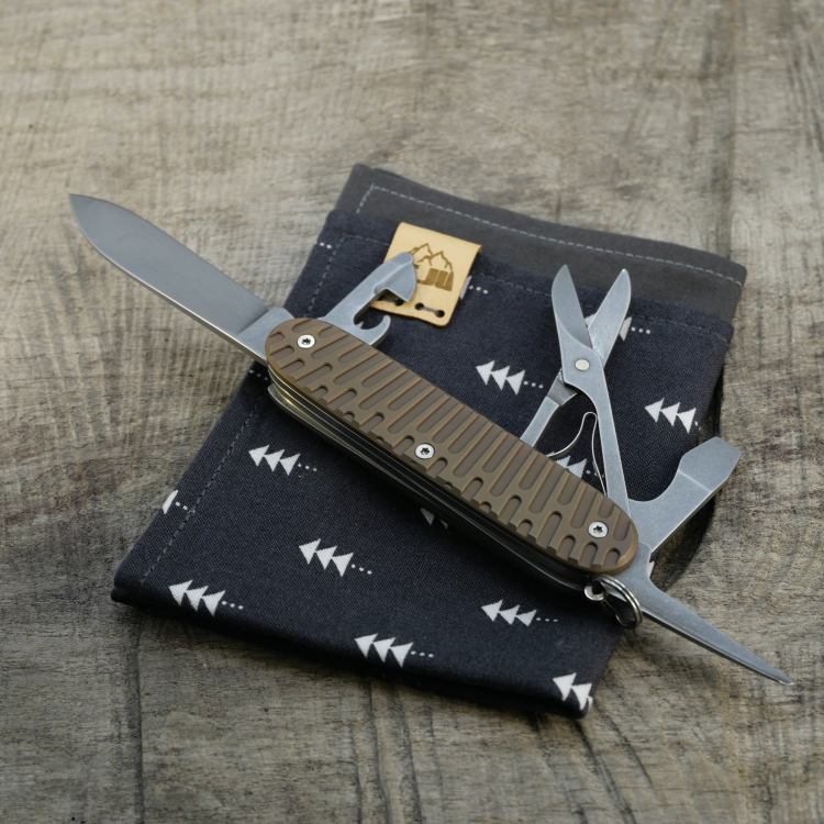 Preview: Li.JU MOD - ALIEN - PIONEER-X - anodisiert, stonewashed - Titan Grade 5 (Ti 6AI 4V) - 93mm