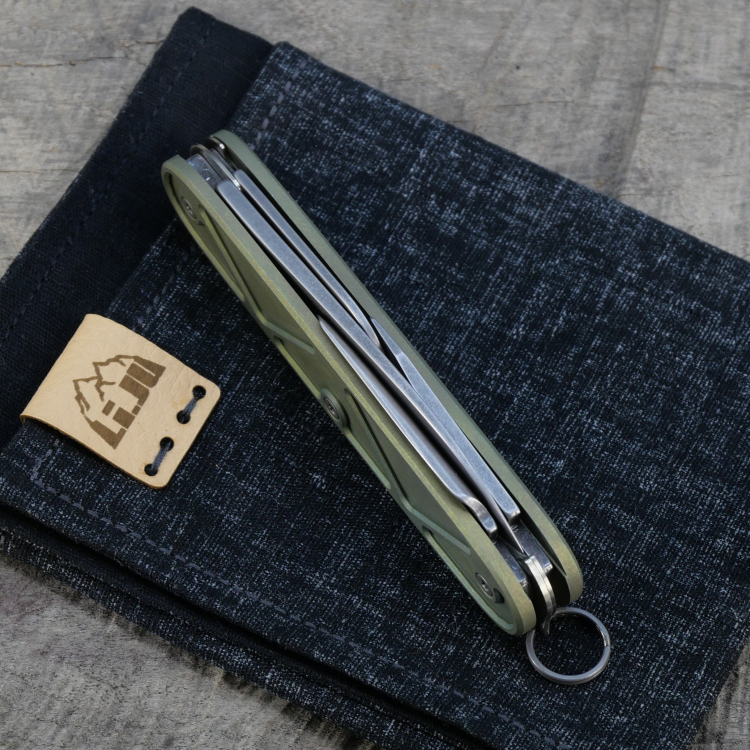 Li.JU MOD - TITAN - TRIANGLE - anodisiert, stonewashed - ELECTRICIAN - Titan Grade 5  (Ti 6AI 4V)  - 93mm