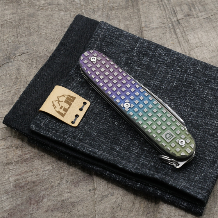 Preview: Li.JU MOD - TITAN - HARDFRAGGED - anodisiert, stonewashed - PIONEER - Titan Grade 5  (Ti 6AI 4V)  - 93mm