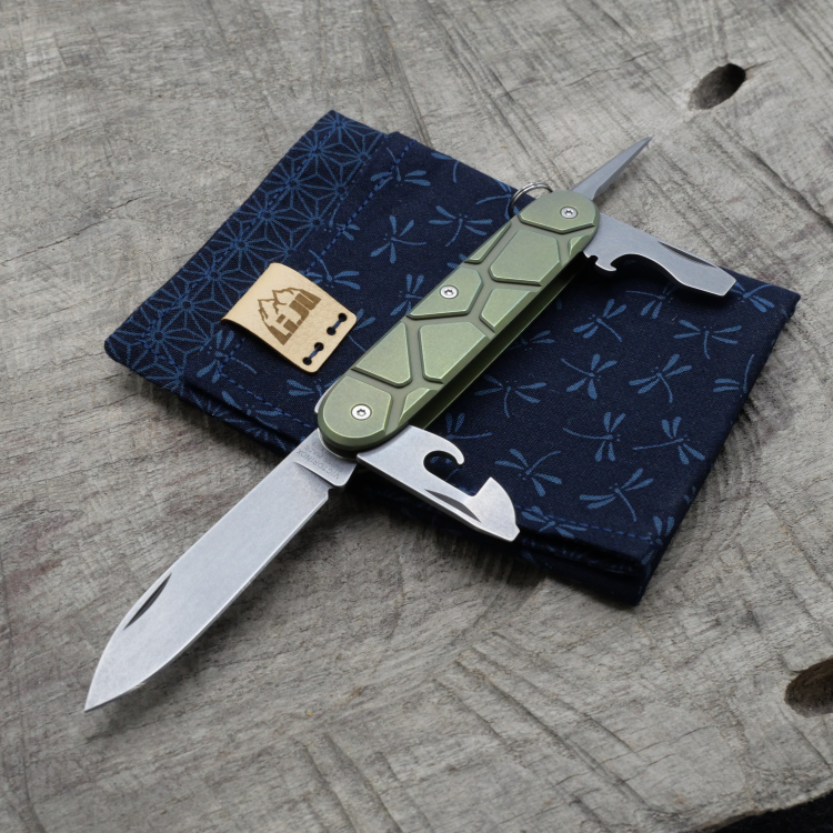 Preview: Li.JU MOD - TITAN - VORONOI - anodisiert, stonewashed - PIONEER - Titan Grade 5  (Ti 6AI 4V)  - 93mm