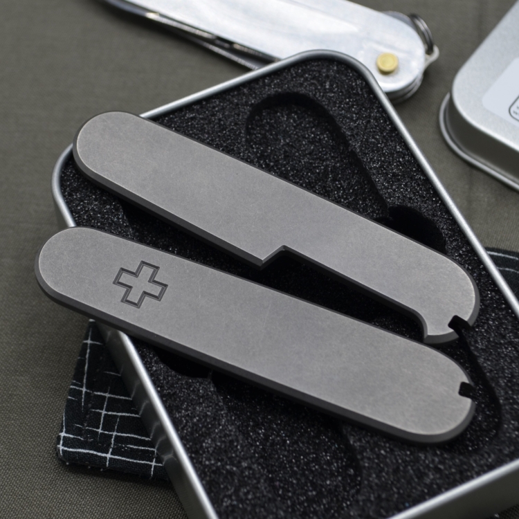 TITANIUM - oldcross - oc - scales or mounted pocket knife - Titan Grade 5  (Ti 6AI 4V) - 91mm