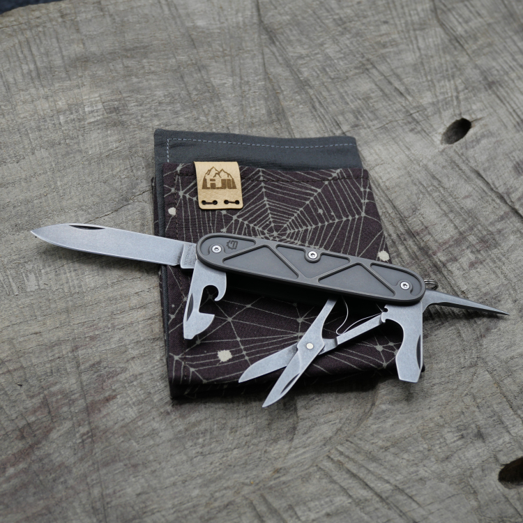 TITAN - TRIANGLE - dark wash - montiertes Taschenmesser - Titan Grade 5  (Ti 6AI 4V)  - 93mm