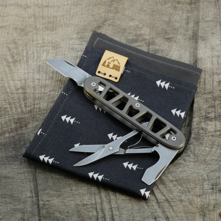 Preview: SKELETON - SLIM ELECTRICIAN-X - acidstonewash - montiertes Taschenmesser - Titan Grade 5  (Ti 6AI 4V)  - 93mm