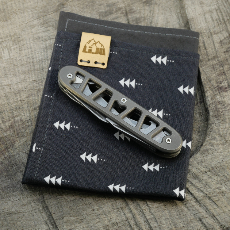 SKELETON - SLIM ELECTRICIAN-X - acidstonewash - montiertes Taschenmesser - Titan Grade 5  (Ti 6AI 4V)  - 93mm