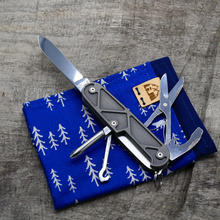 Preview: TRIANGLE -  MOD COMPACT TINKER - dark wash - fertig montiertes Taschenmesser - Titan Grade 5  (Ti 6AI 4V)  - 91mm