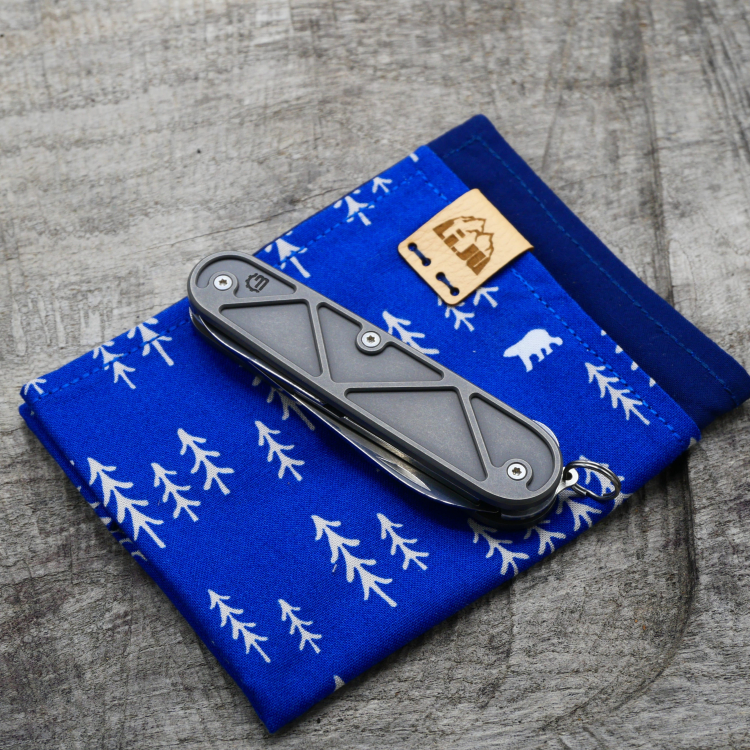 Preview: TRIANGLE -  MOD COMPACT TINKER - dark wash - fertig montiertes Taschenmesser - Titan Grade 5  (Ti 6AI 4V)  - 91mm
