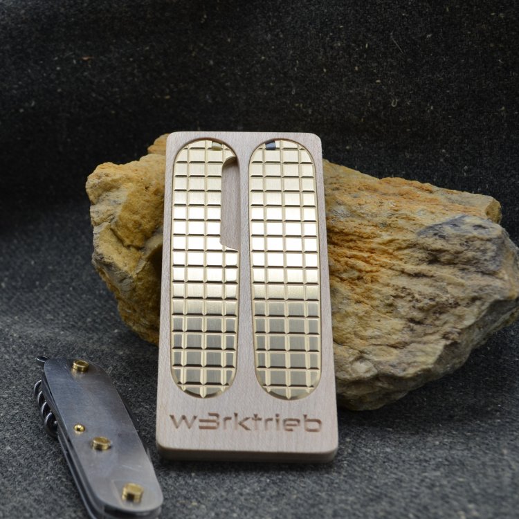 BRASS - squares - scales or mounted pocket knife by w3rktrieb