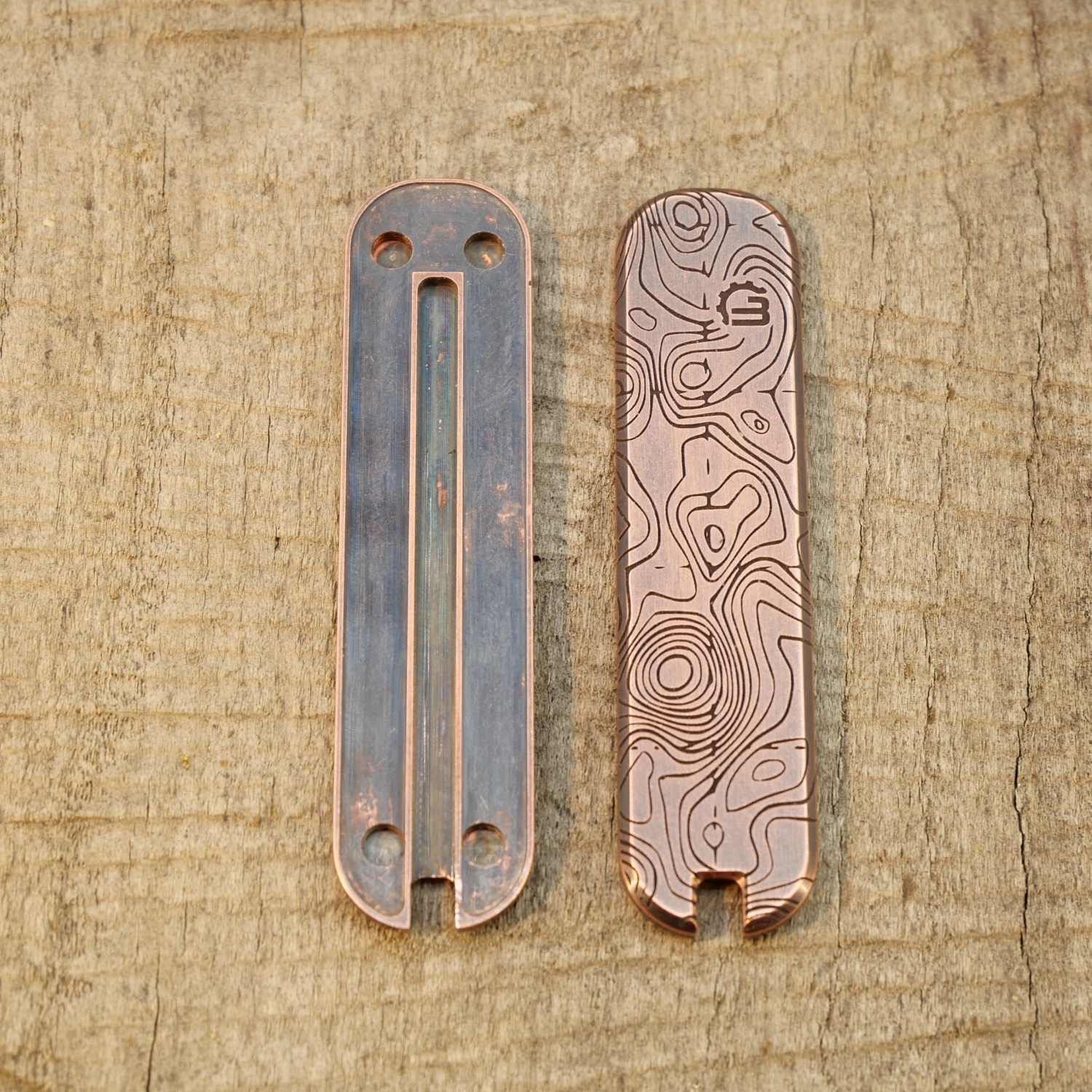 KUPFER - TOPO - Griffschalen oder montiertes Taschenmesser - 58mm