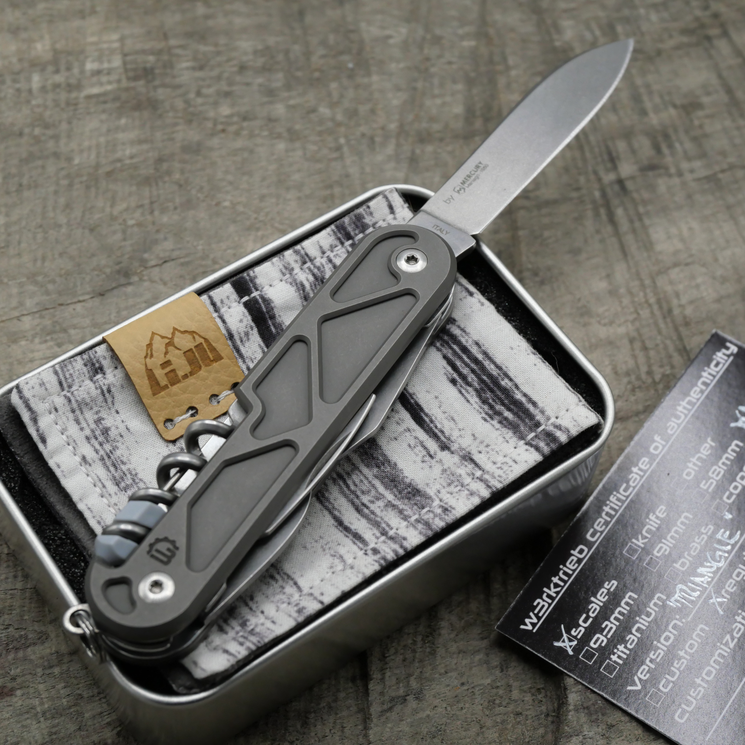 TITAN - triangle dark wash - Griffschalen für MKM Malga - Titan Grade 5 (Ti 6AI 4V)