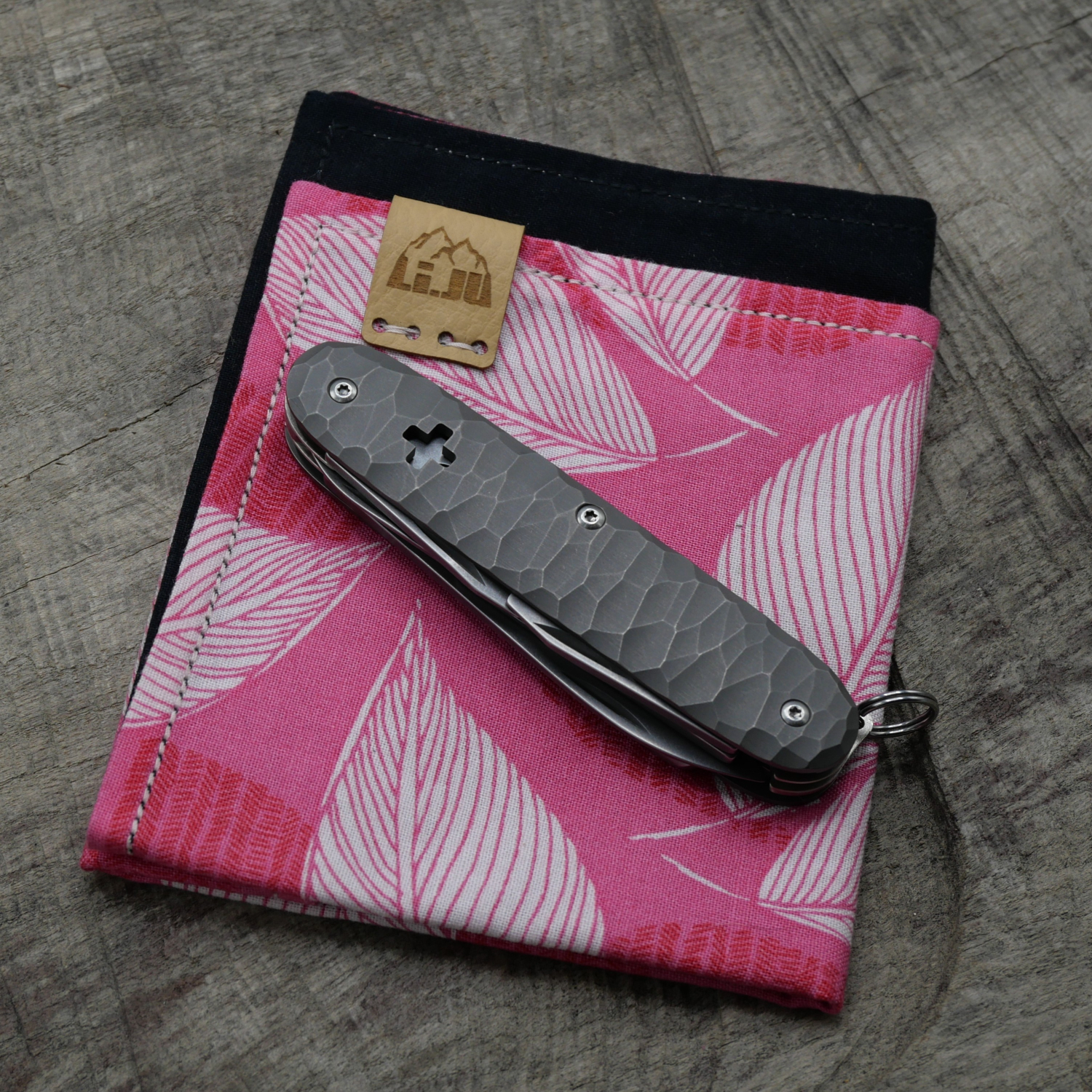 TITAN rockfinish handmade dark wash - Griffschalen oder montiertes Taschenmesser - Titan Grade 5  (Ti 6AI 4V)  - 93mm