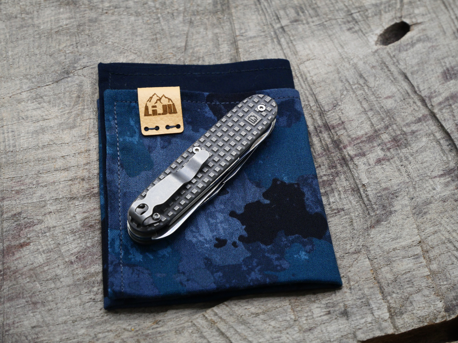 TITAN - HARDFRAGGED mit CLIP - used wash - BLADELESS - Titan Grade 5  (Ti 6AI 4V)  - 93mm