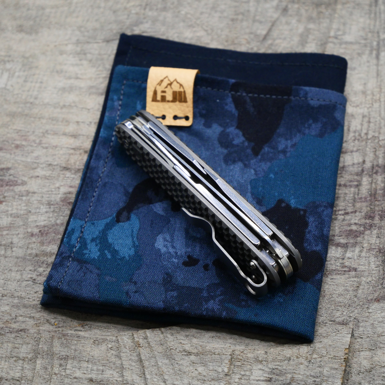 TITAN - HARDFRAGGED mit CLIP - used wash - BLADELESS - Titan Grade 5  (Ti 6AI 4V)  - 93mm