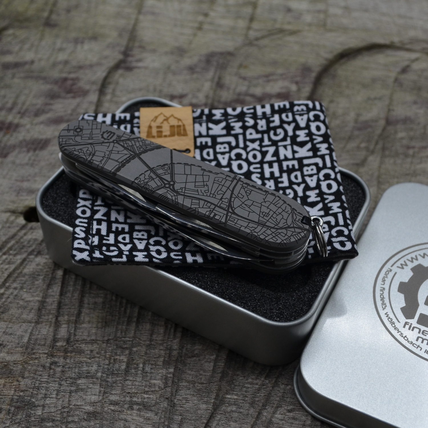 TITAN - MAYBE LONDON dark wash - ti - Griffschalen oder montiertes Taschenmesser - Titan Grade 5  (Ti 6AI 4V) - 91mm
