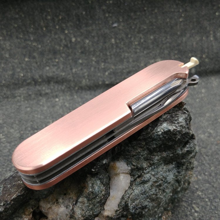 COPPER - smooth - scales or mounted pocket knife - 91mm