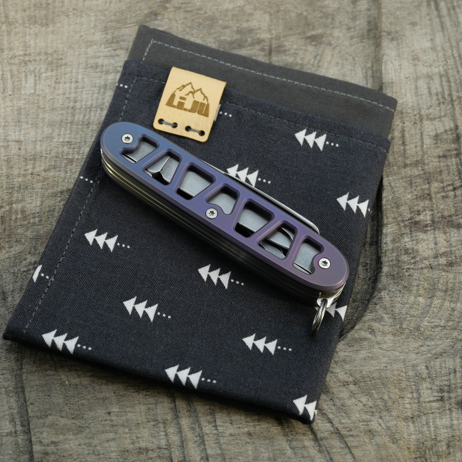 Li.JU MOD - SKELETON - PIONEER-X - anodisiert, stonewashed - Titan Grade 5 (Ti 6AI 4V) - 93mm