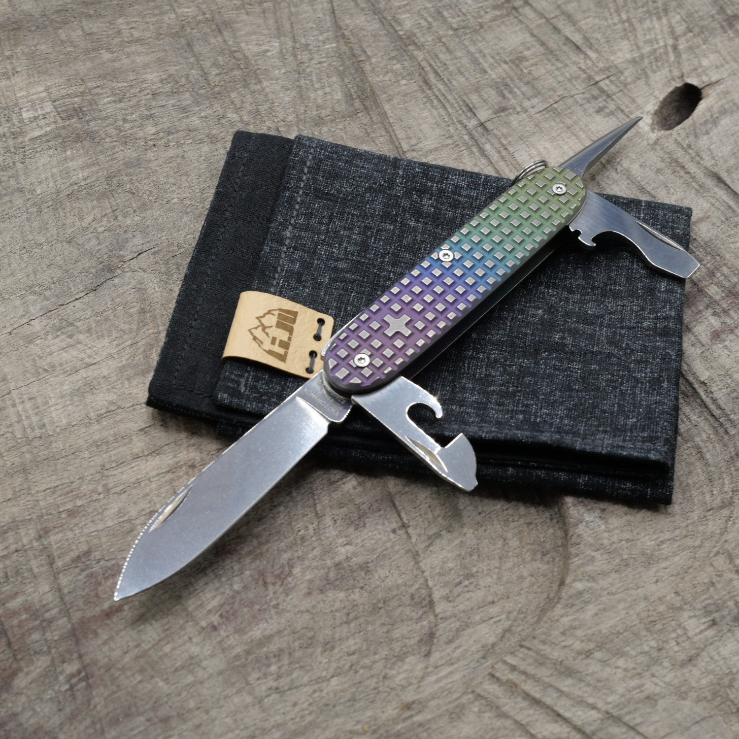 Li.JU MOD - TITAN - HARDFRAGGED - anodisiert, stonewashed - PIONEER - Titan Grade 5  (Ti 6AI 4V)  - 93mm