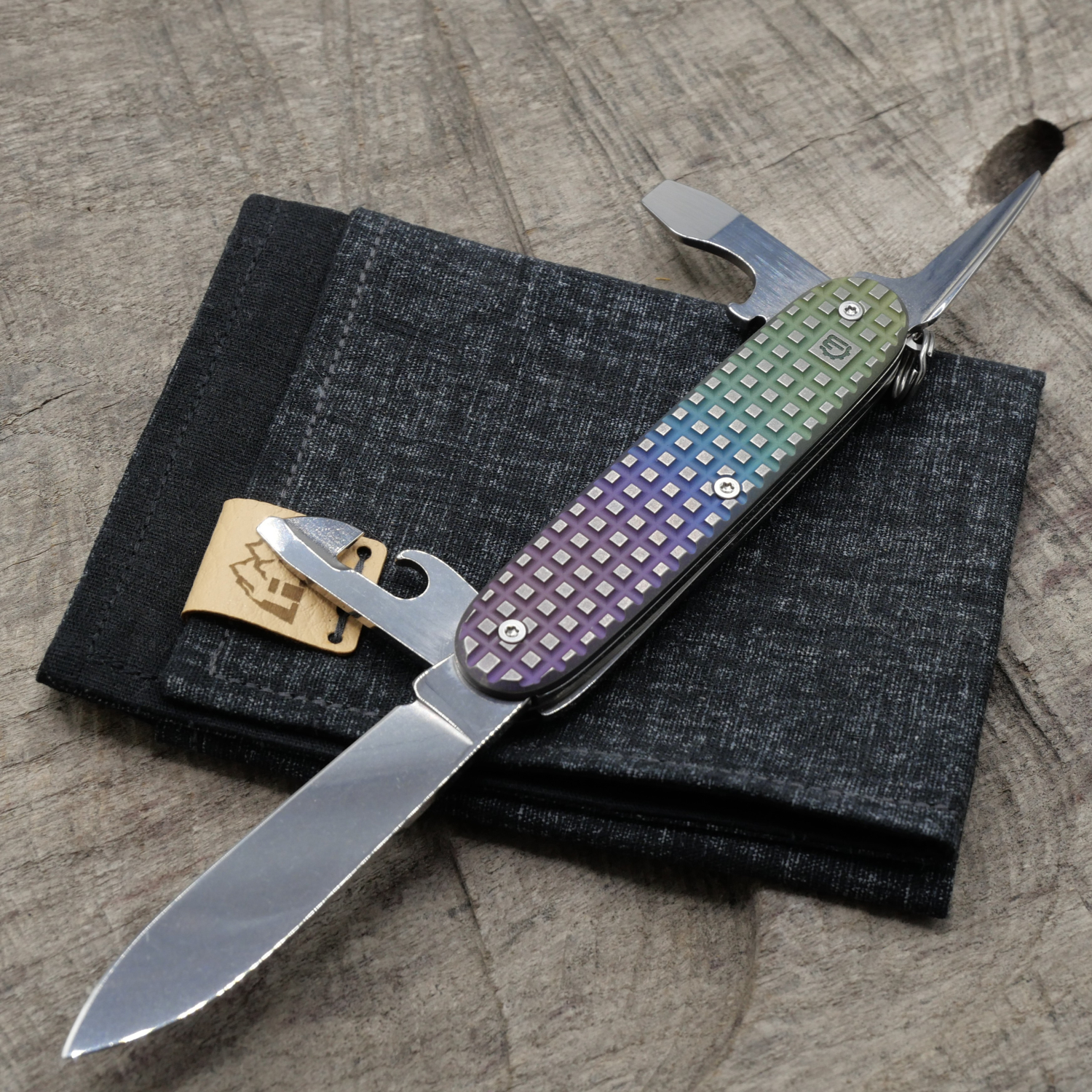 Li.JU MOD - TITAN - HARDFRAGGED - anodisiert, stonewashed - PIONEER - Titan Grade 5  (Ti 6AI 4V)  - 93mm