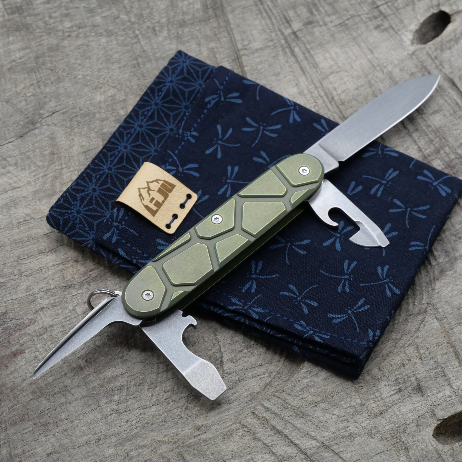 Li.JU MOD - TITAN - VORONOI - anodisiert, stonewashed - PIONEER - Titan Grade 5  (Ti 6AI 4V)  - 93mm