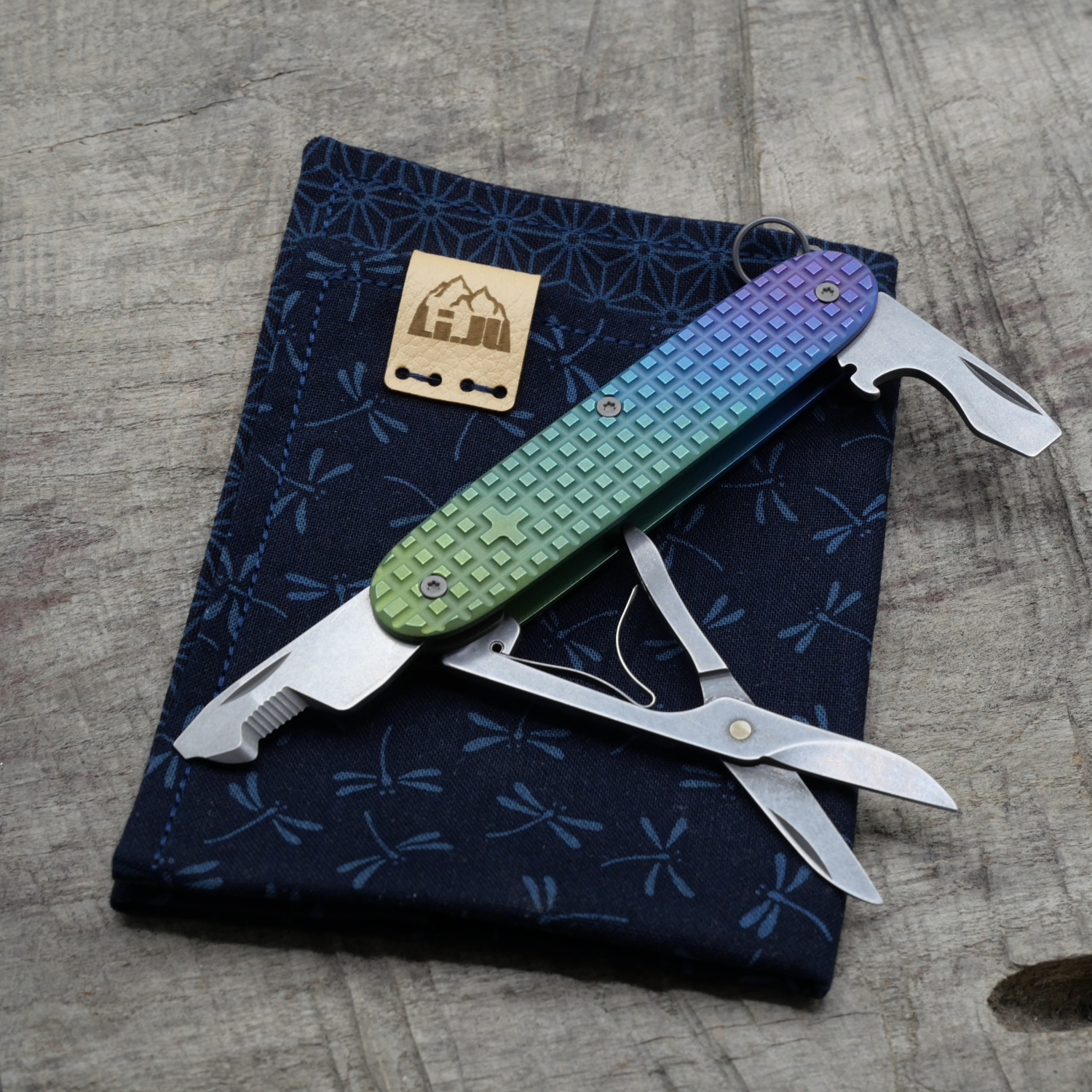 Li.JU MOD - TITAN - HARDFRAGGED - anodisiert, stonewashed - COMPANION SLIM - Titan Grade 5  (Ti 6AI 4V)  - 93mm