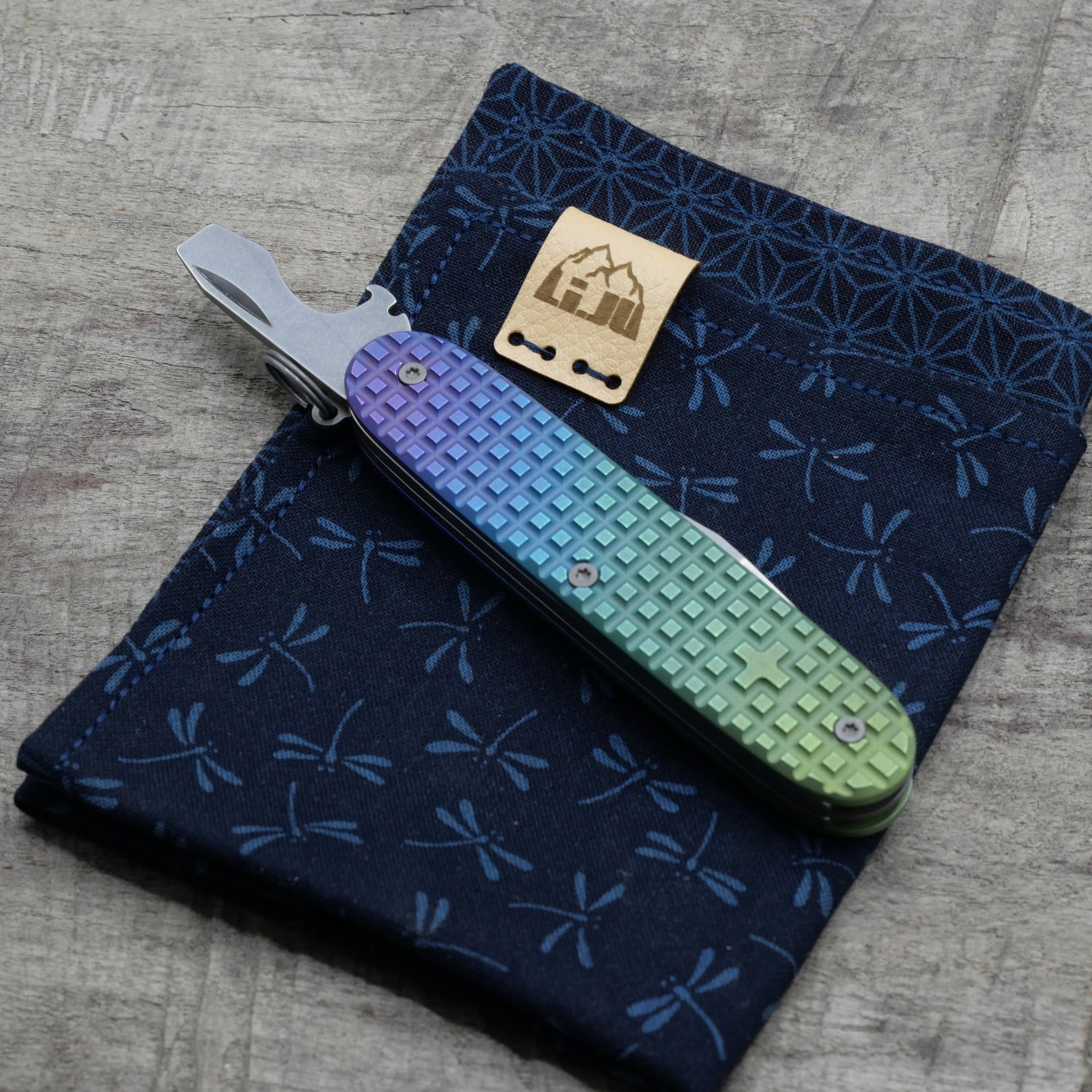 Li.JU MOD - TITAN - HARDFRAGGED - anodisiert, stonewashed - COMPANION SLIM - Titan Grade 5  (Ti 6AI 4V)  - 93mm