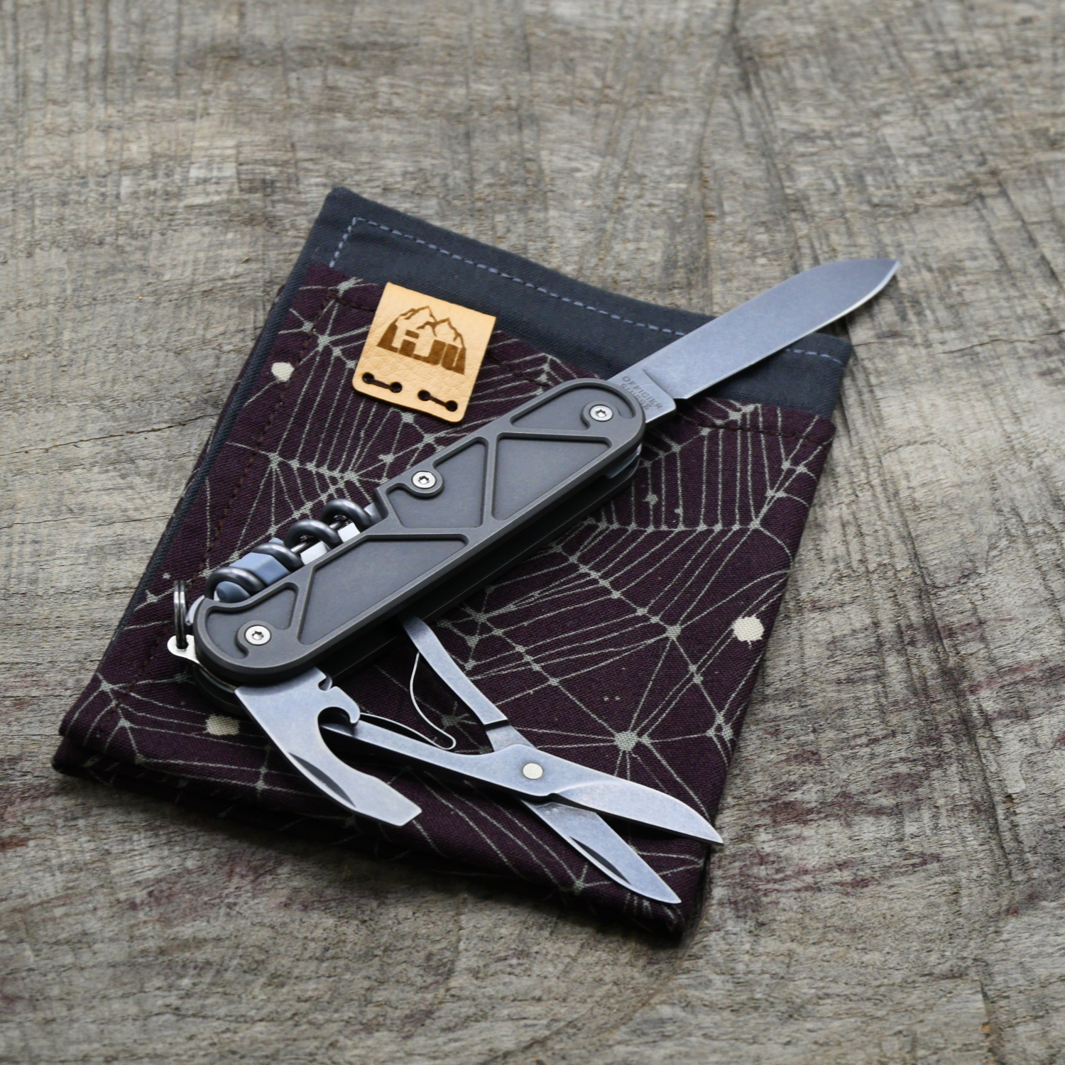 TITAN - TRIANGLE- dark wash - montiertes Taschenmesser - Titan Grade 5  (Ti 6AI 4V)  - 91mm