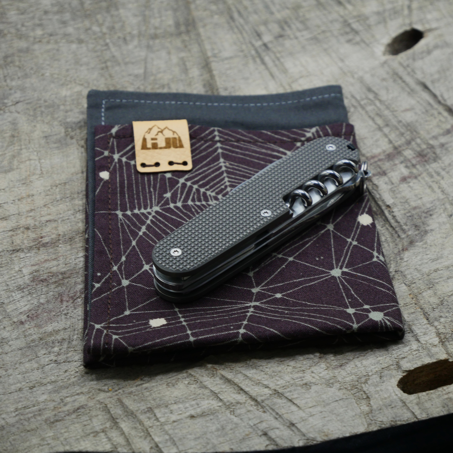 TITAN - OLDCROSS - dark wash - Griffschalen oder montiertes Taschenmesser - Titan Grade 5  (Ti 6AI 4V)  - 91mm