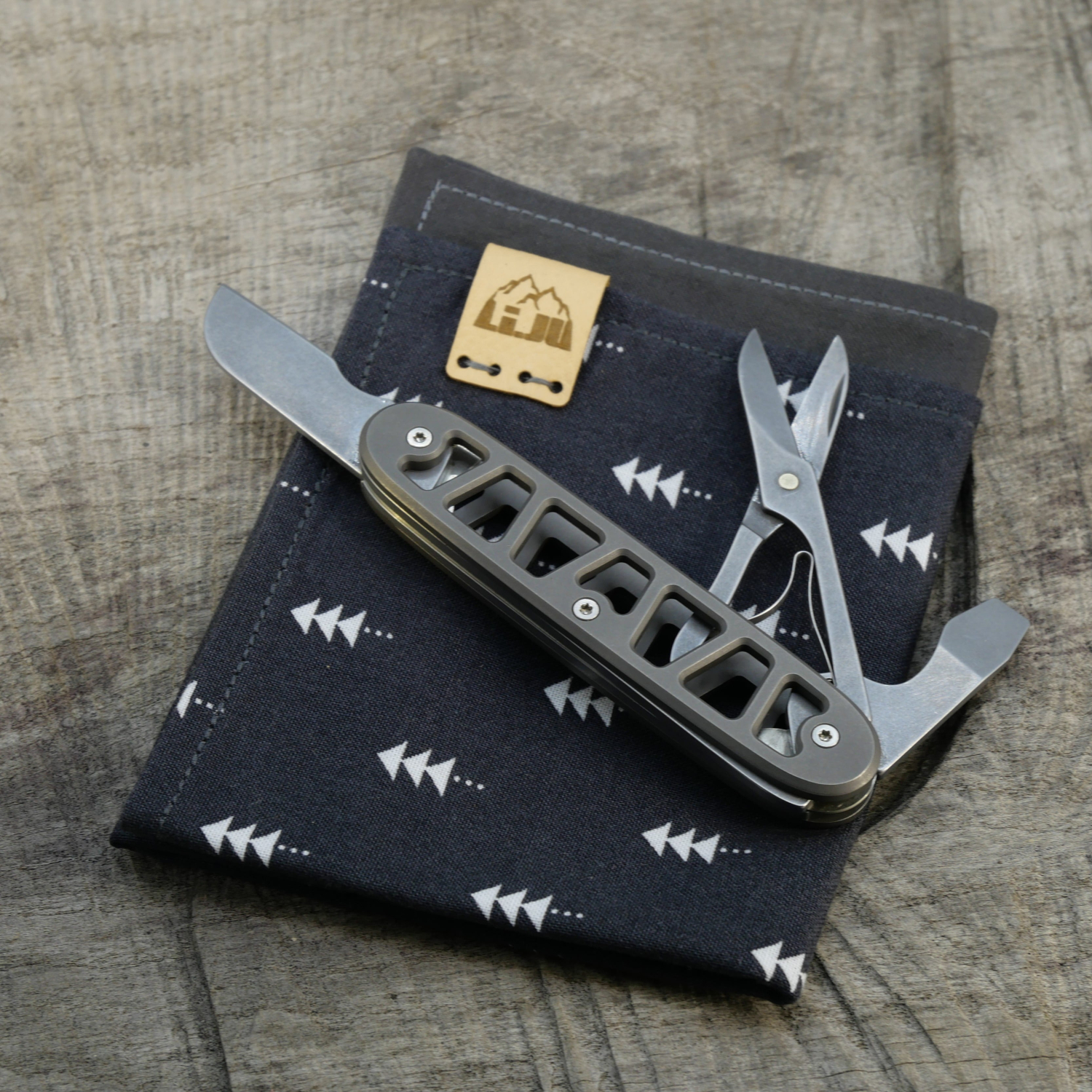 SKELETON - SLIM ELECTRICIAN-X - acidstonewash - montiertes Taschenmesser - Titan Grade 5  (Ti 6AI 4V)  - 93mm
