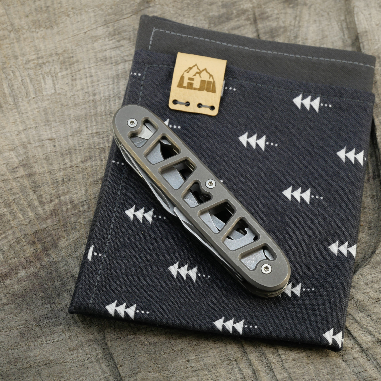 SKELETON - SLIM ELECTRICIAN-X - acidstonewash - montiertes Taschenmesser - Titan Grade 5  (Ti 6AI 4V)  - 93mm
