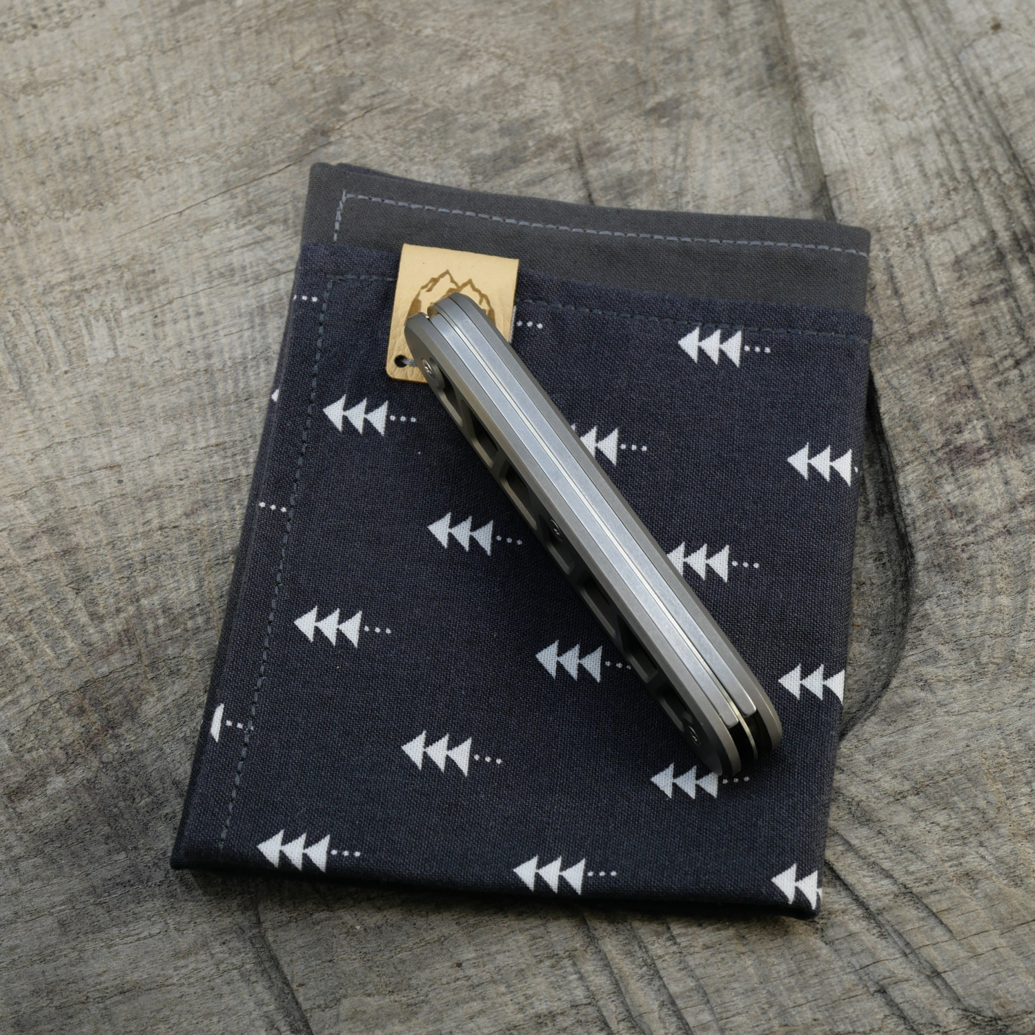 SKELETON - SLIM ELECTRICIAN-X - acidstonewash - montiertes Taschenmesser - Titan Grade 5  (Ti 6AI 4V)  - 93mm