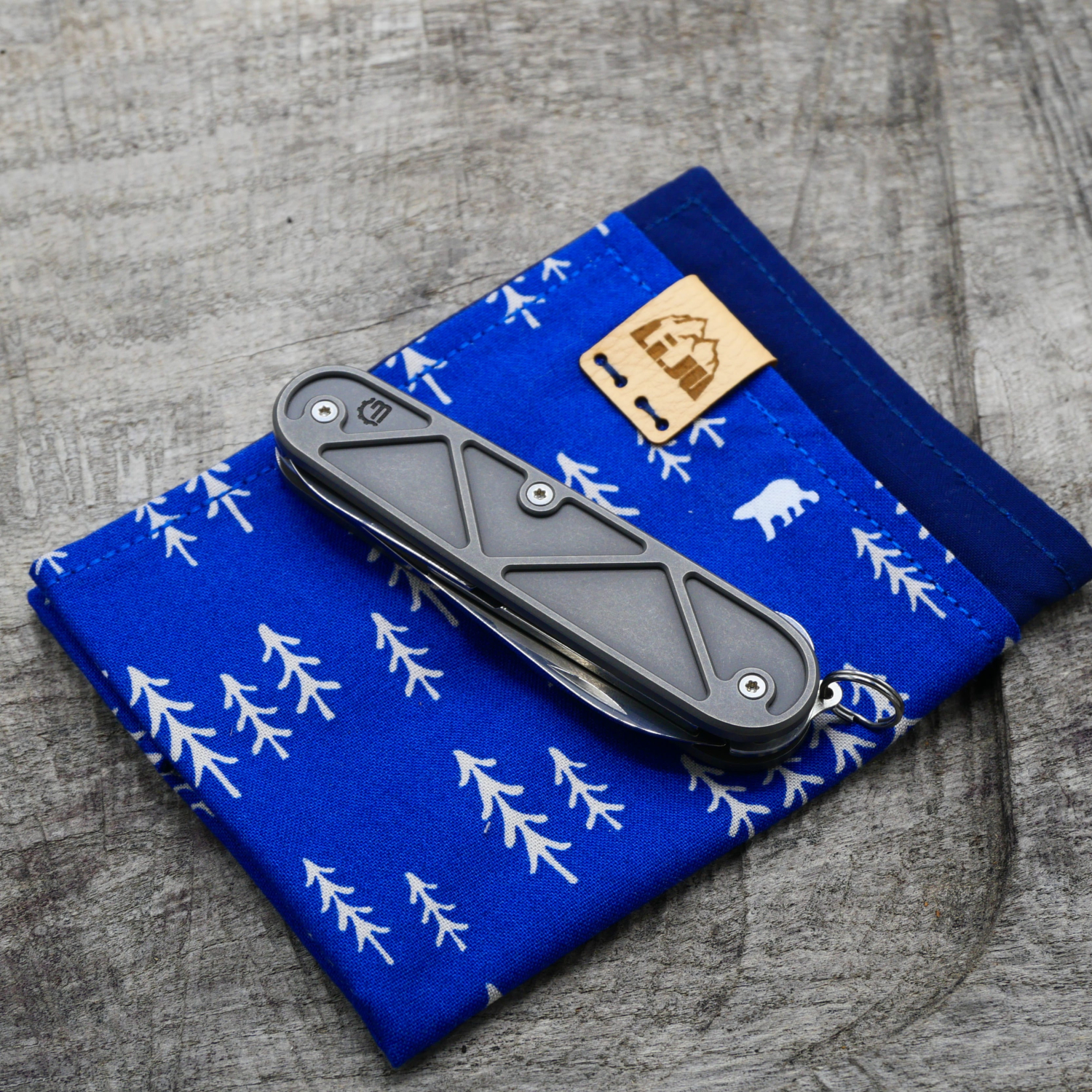 TRIANGLE -  MOD COMPACT TINKER - dark wash - fertig montiertes Taschenmesser - Titan Grade 5  (Ti 6AI 4V)  - 91mm